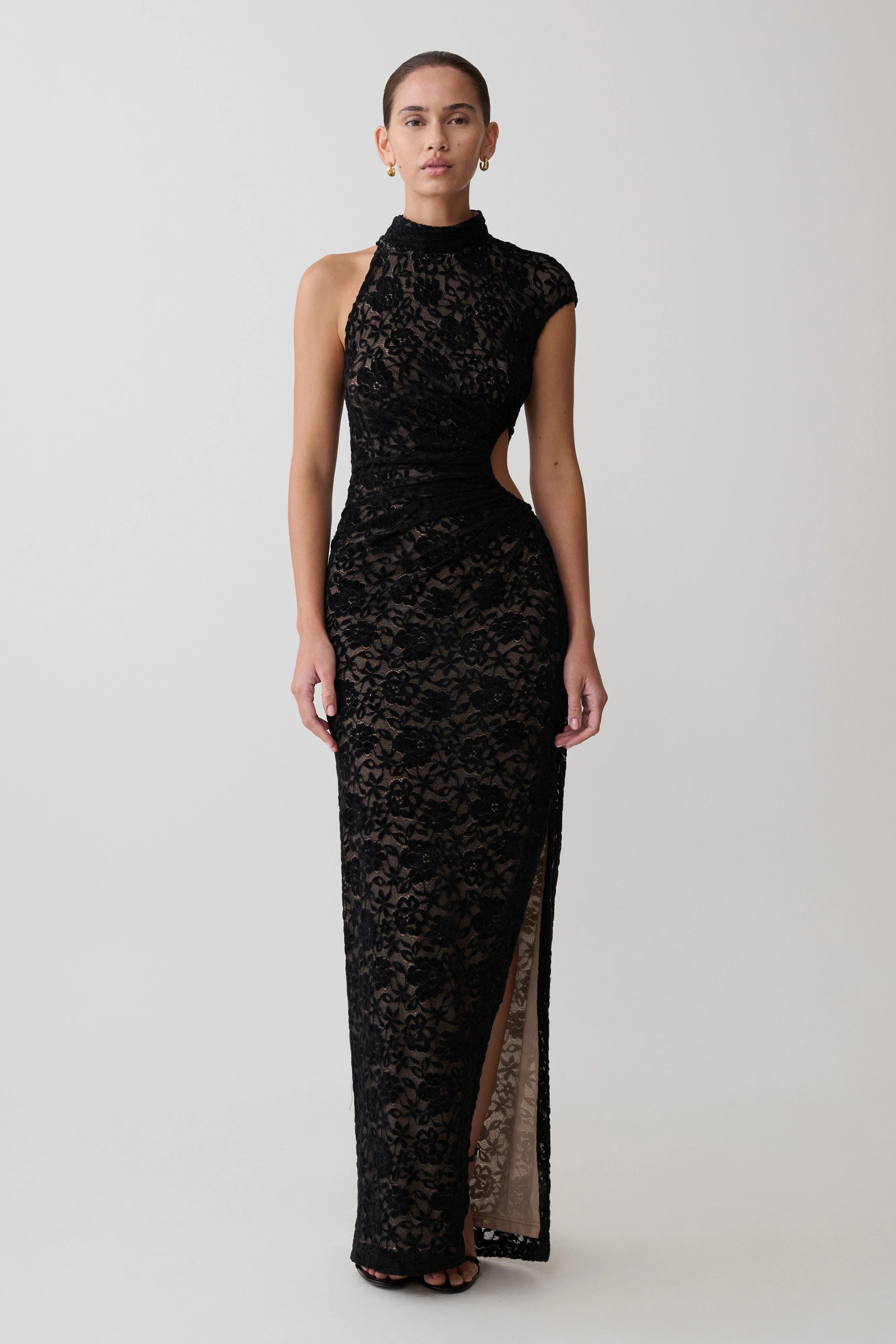 Trinh One Shoulder Maxi Dress - Black - Image 4