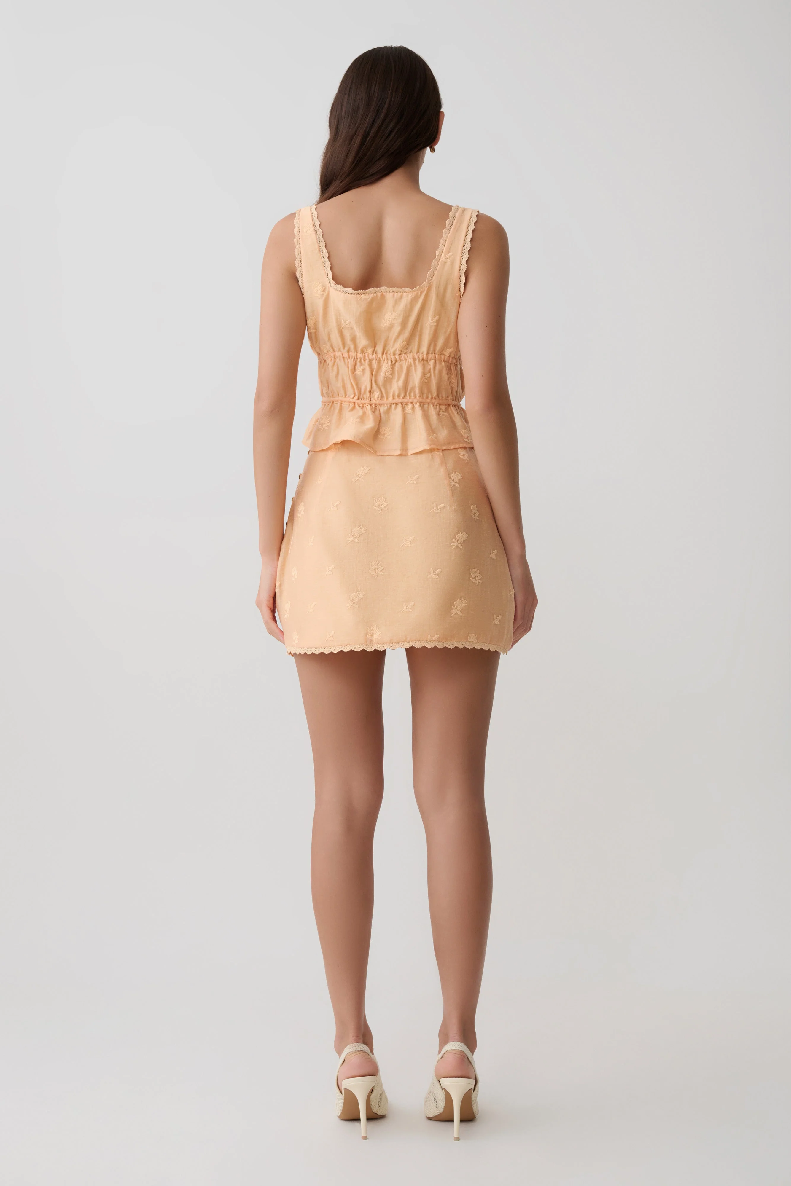 Vivian Embroidered Sleeveless Top - Orange - Image 5