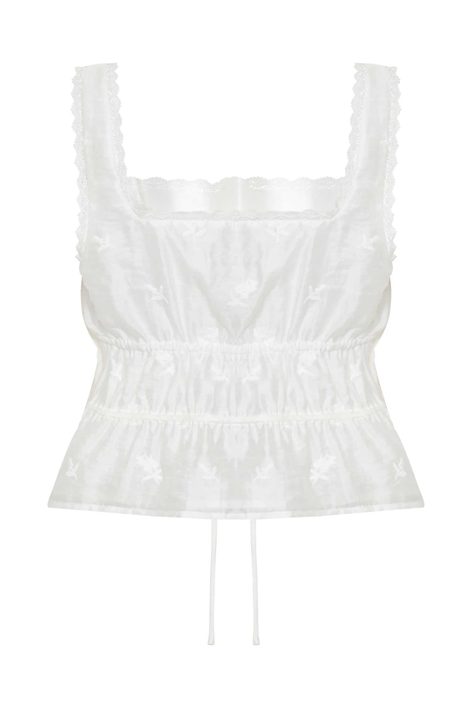 Vivian Embroidered Sleeveless Top - White - Image 8
