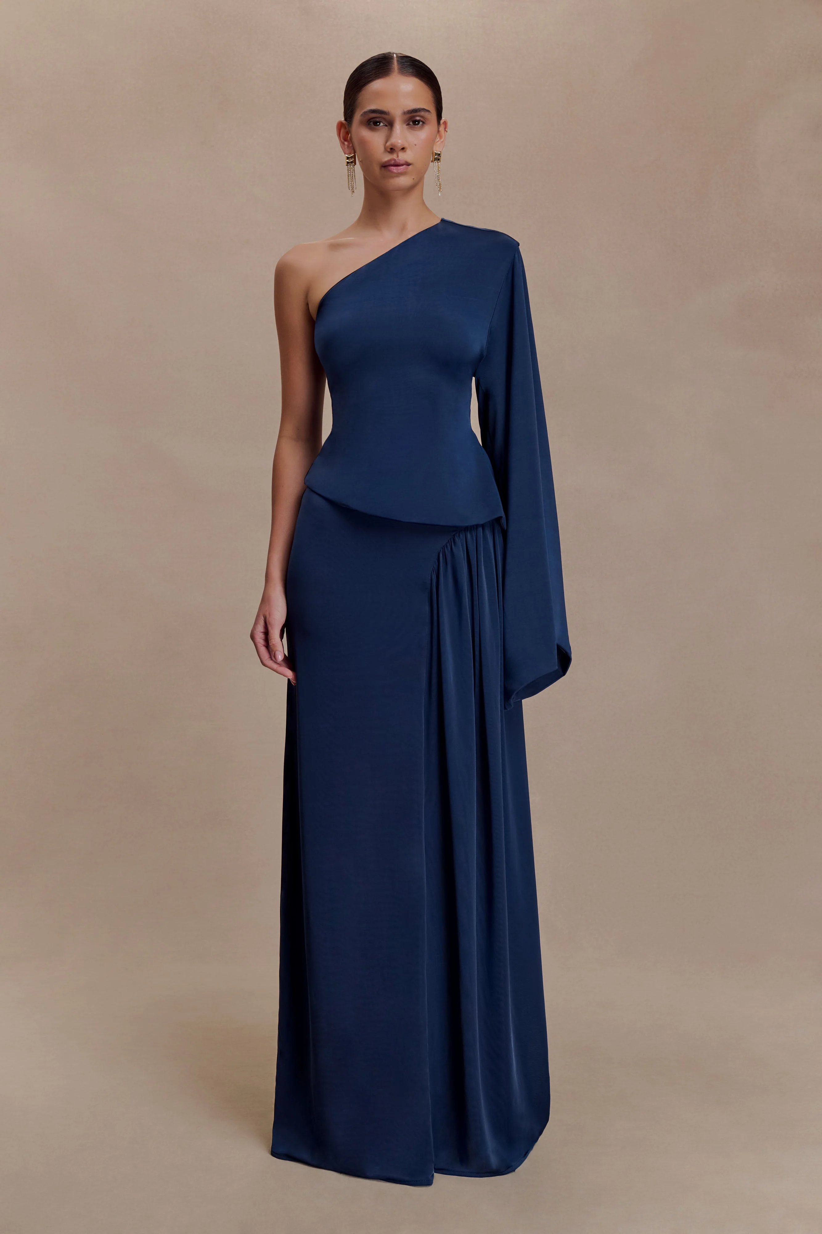 Vivica Slinky One Shoulder Top - Midnight Navy - Image 5