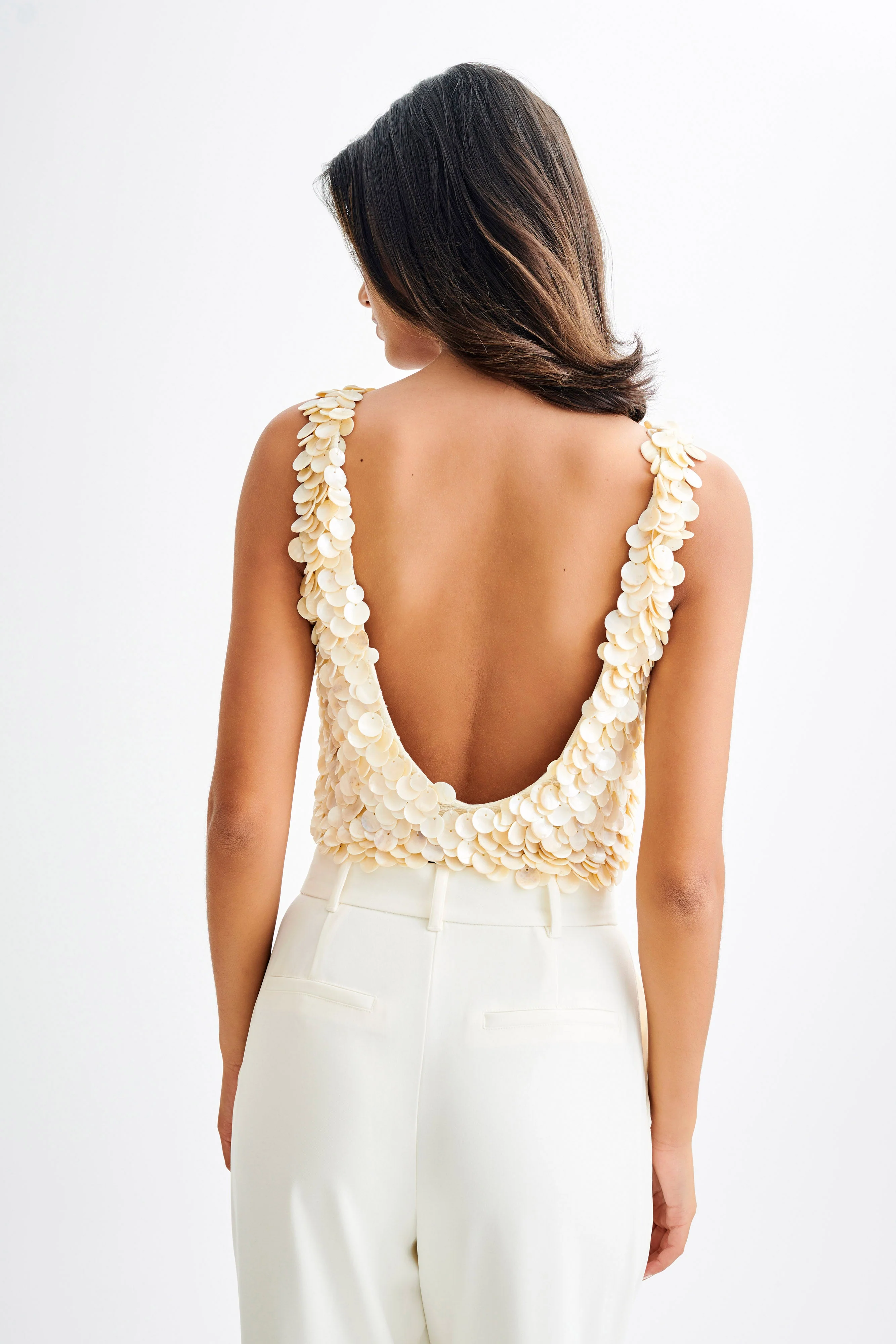 Willow Mother Of Pearl Halter Top - Pearl - Image 10
