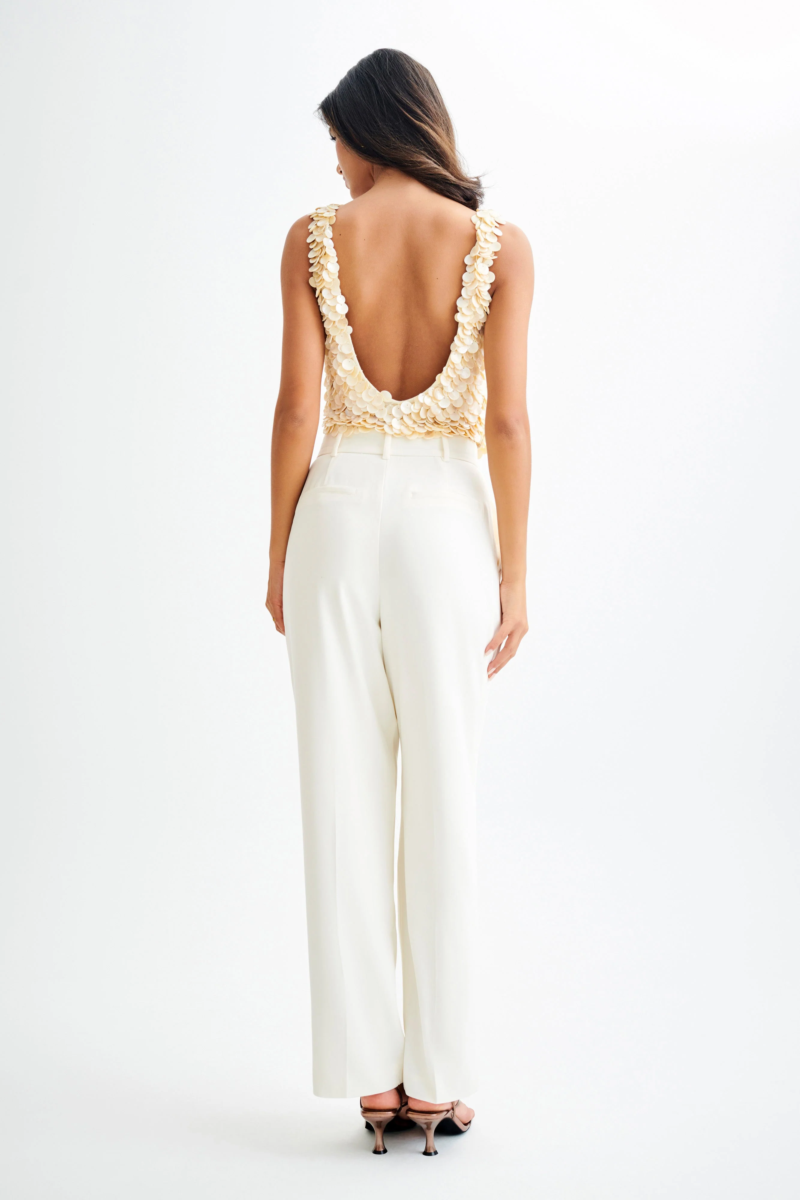 Willow Mother Of Pearl Halter Top - Pearl - Image 7