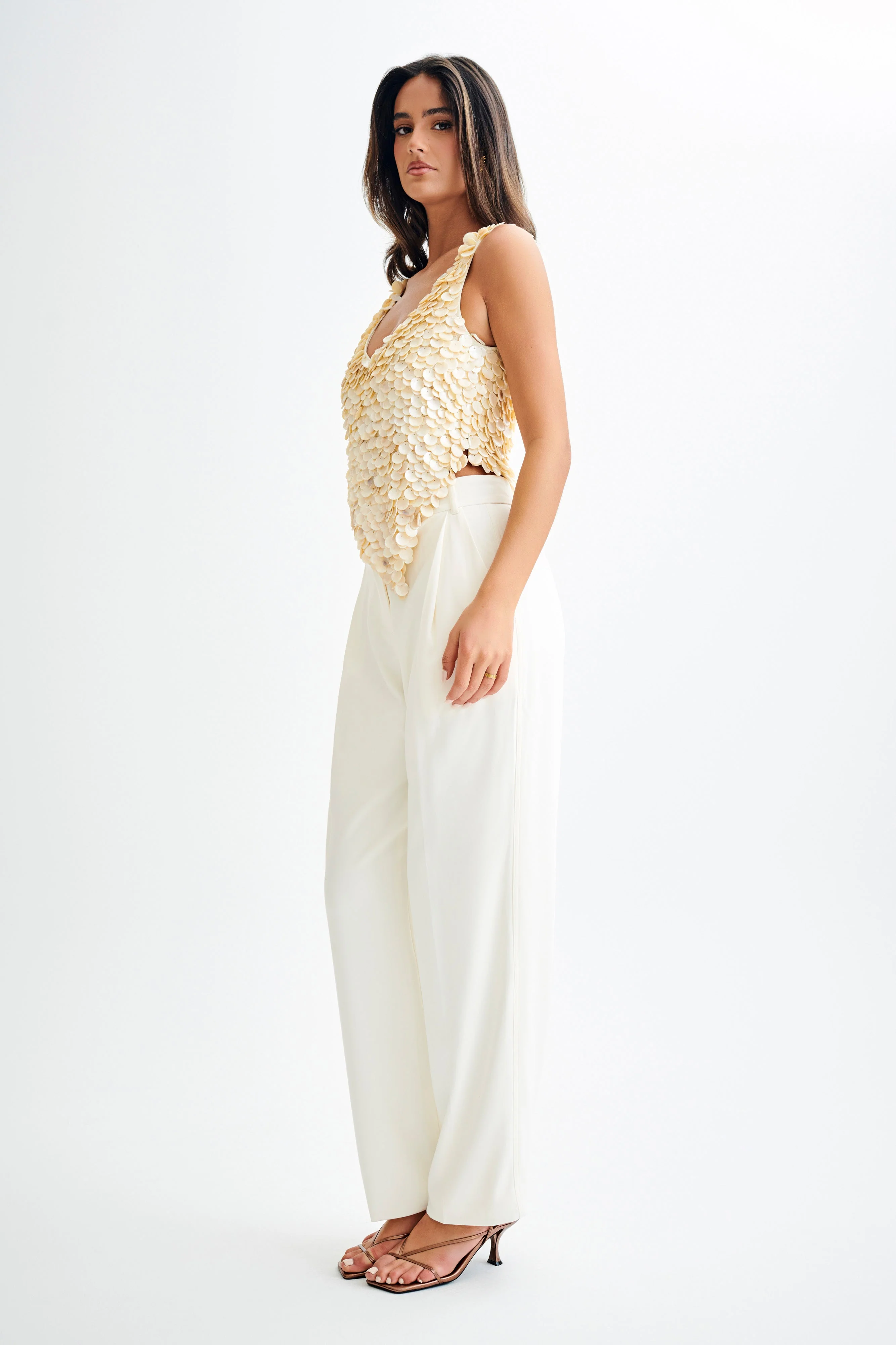 Willow Mother Of Pearl Halter Top - Pearl - Image 8