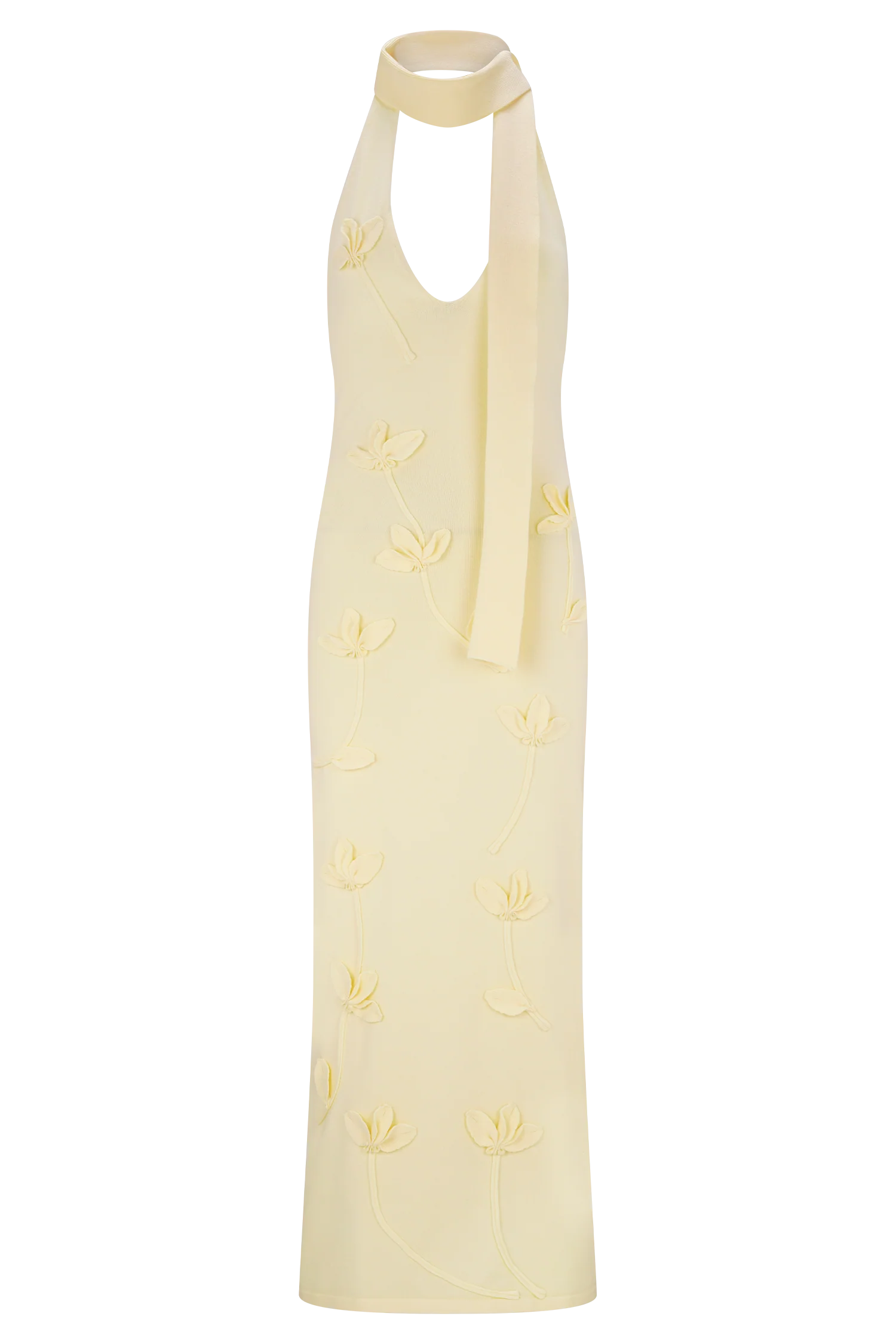 Wynn Floral Knit Midi Dress - Lemon - Image 8