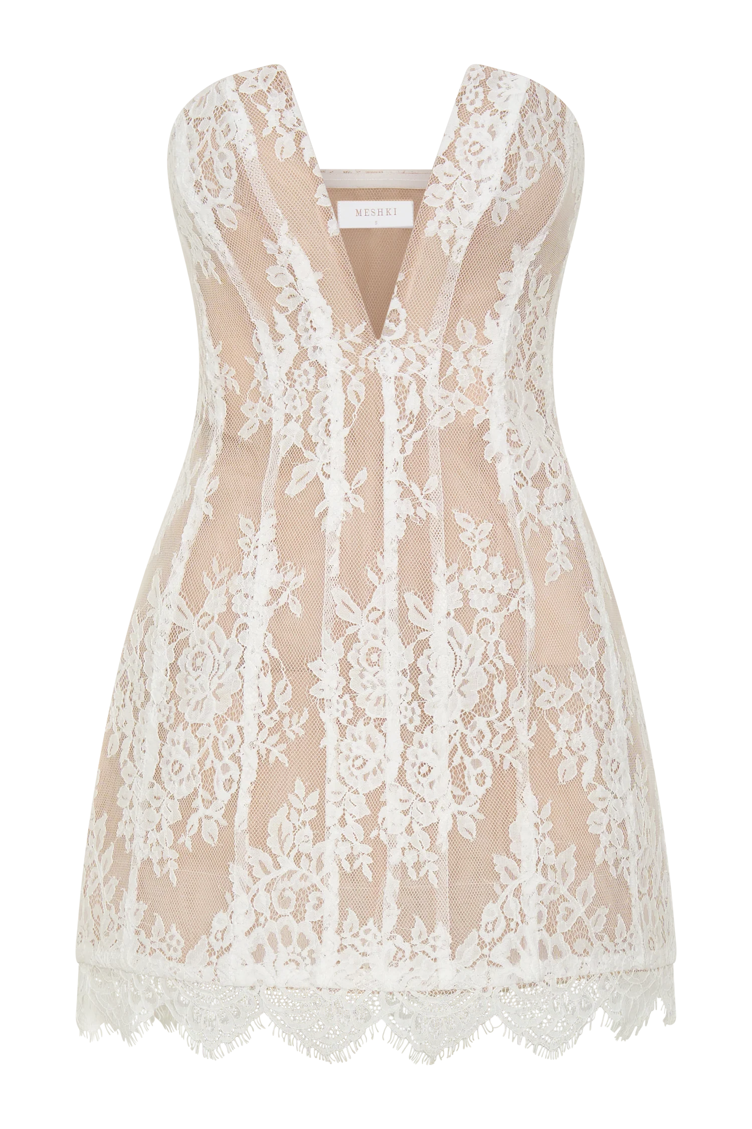 Zoey Lace Corset Mini Dress - Ivory - Image 11